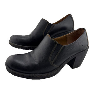 Born Concepts B.O.C Kimy Black Clog Bootie Size 10 C03603 Block Heel Slip On EUC